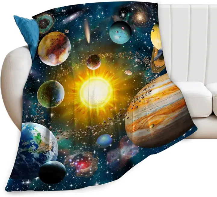 Manta de Espacio Pañuelo de Galaxy de Vellón Cálido Regalo de Dormitorio Cosmético para Hombres, Mujeres, Adolescentes Decoración de Sofá - 1