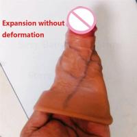 Empaque privado Sexy Sex Shop Funda de extensión realista Condones de silicona reutilizables para retrasar el agrandamiento para hombres Potenciador de consolador Juguetes eróticos - details 2