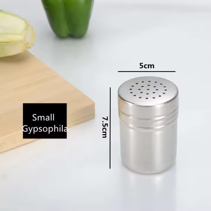 Tarro de acero inoxidable, sal, azúcar, botella de pimienta, tapa giratoria, soporte para palillos de dientes, lata de Aleminación para condimentos para barbacoa, cocina - 1