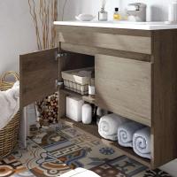 Mueble de Baño Suspendido de Algodón Diseño Nórdico 2 Puertas, Espejo Incluido - details 1