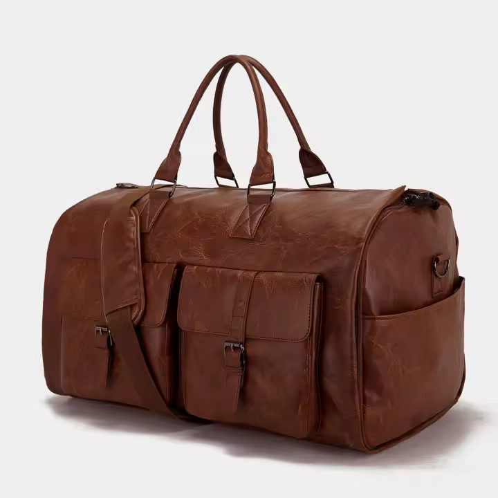 Mujer 2025 nueva comodidad de viaje bolsa de ropa de mano bolso de lona de cuero PU bolso grande de moda para Mujer - 1