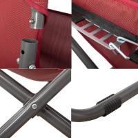 Silla de camping plegable con respaldo ajustable de textileno 2×1, rojo - details 5