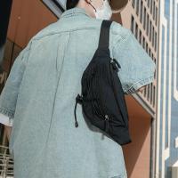 Bolso de pecho para hombre con contraste de Color de retales, riñonera de nailon Y2k para exteriores, bandolera con correa ajustable, bolso deportivo para caminar y montar - details 20