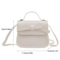 Dulce bolso de hombro con lazo de cuero PU, bolso cruzado con lazo de Color sólido, monedero, cartera, Bolso pequeño para niños, ropa de calle - details 0