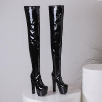 Botas Largas de Cuello Alto para Mujer Zapatos de Tacón Alto, Impermeables, Lining de Cuero Sintético, Cierre Lateral - details 19
