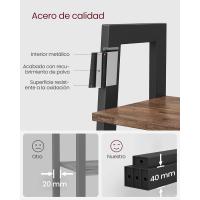 Estantería de 5 Niveles, Librería Industrial, Fácil de Montar, para Salón, Dormitorio, Cocina, Marrón Rústico y Negro LLS45X - details 50