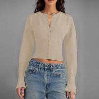 Suéter de Punto con Cuello Redondo Abrigo Suelto para Mujer con Botón Oculto Cálido, Moda y Estilo - details 6