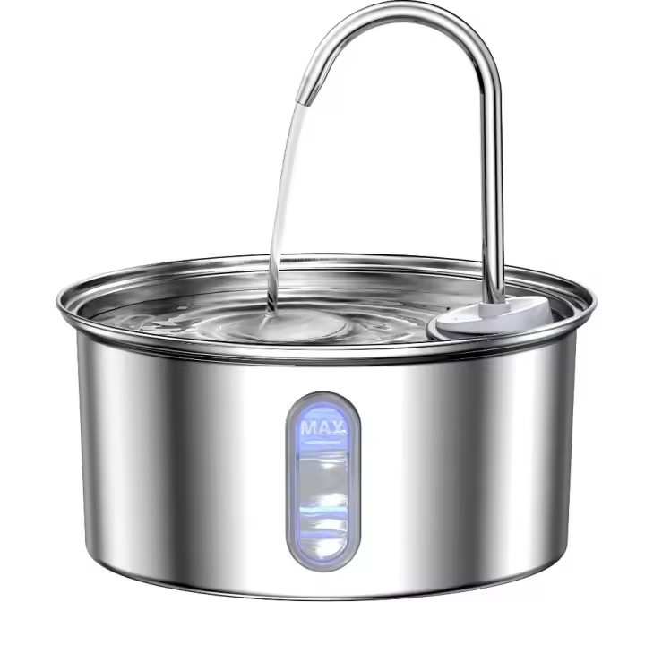 Fuente de agua para gatos de acero inoxidable, fuente para beber para gatos de 3,2 L, fuente de agua para mascotas para gatos de interior, dispensador de agua sin BPA con 2 modos de flujo, fuente con pico para gatos y perros - 1