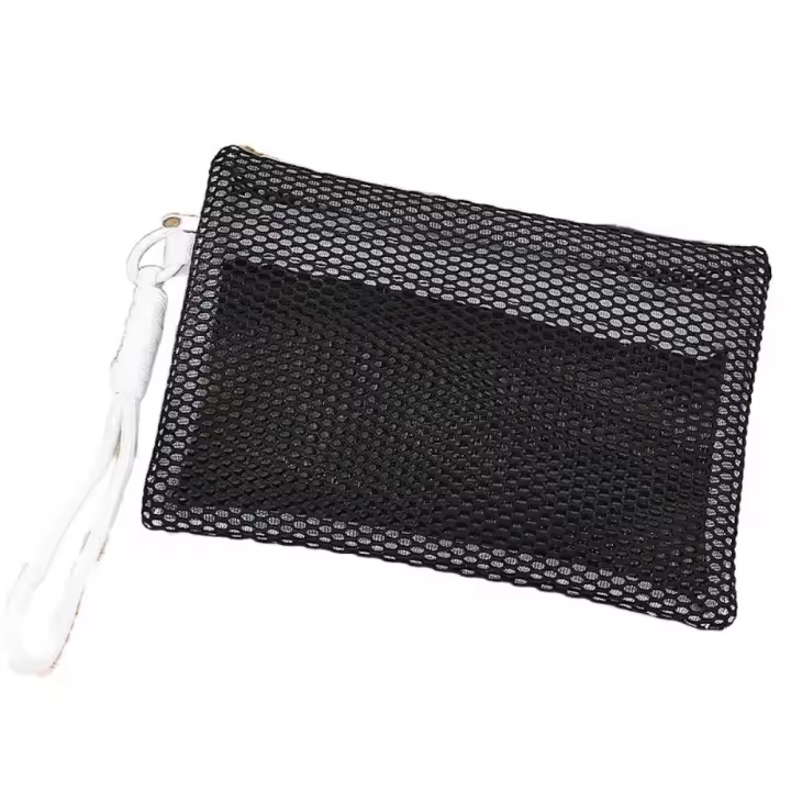 Bolsa de maquillaje de nailon con mango Simple, bolsa de maquillaje portátil reutilizable transparente, monedero, bolsa de cosméticos de malla multiusos para oficina - 1