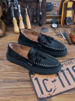 Cuero genuino de alta gama de piel de vaca pura de primera capa, zapatos de cuero con suela blanda, zapatos de hombre - details 5