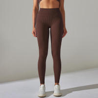 Pantalones deportivos de cintura alta sin costuras para yoga para mujer para hacer ejercicio y correr - details 26
