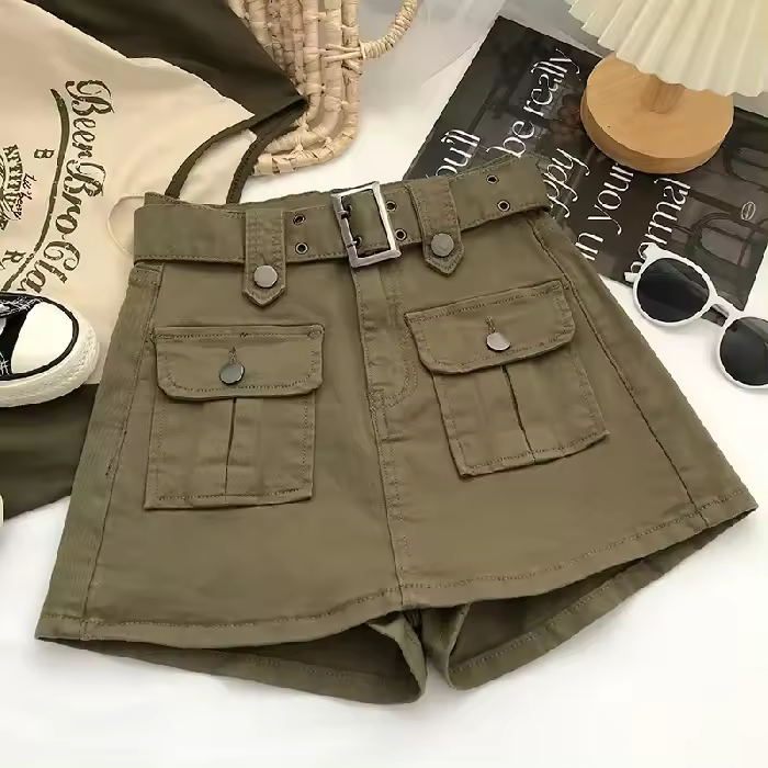 Falda vaquera de cintura alta, cinturón multifuncional para mujer coreana, grande y a la moda - 1