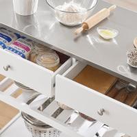 FKW47-W Carrito de Servir Carrito Auxiliar Cocina estantería de Cocina Carrito de Cocina móvil 100 x 92 x 45 cm Blanco ES - details 4