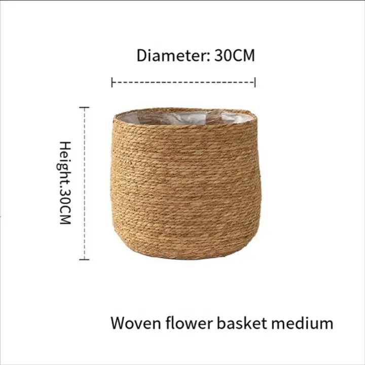 Maceta Tejida Para Plantas, Cesta Decorativa Con Inserto De Película De Plástico, Estilo Bohemio - 1