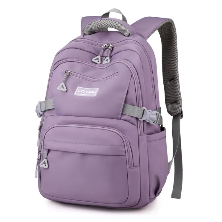 Mochila escolar para chicas adolescentes, morral sencillo de color sólido para mujer, morral escolar juvenil - 1