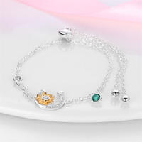 Pulsera con dijes en forma de U de girasol de Plata de Ley 925, dijes de cuentas, colgantes, joyería fina para mujeres y niñas - details 2