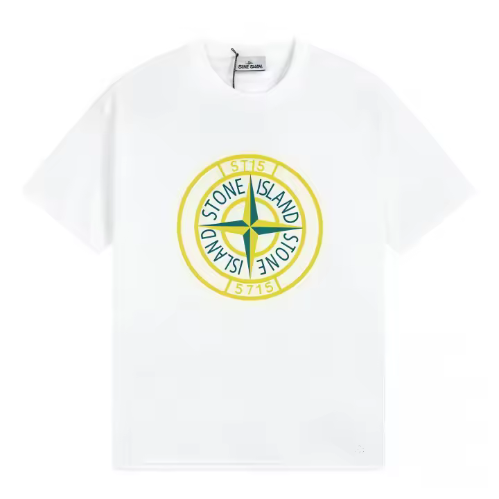 Camisetas Casuales de Manga Corta para Hombres Calidad Superior, Cuello Redondo, Material de Algodón, Moda Verano Stone Island - 1