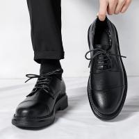 Zapatos Derby transpirables para hombres, calzado de cuero Negro, suave, informal al aire libre, Otoño de 2024 - details 2