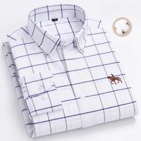 hombre manga larga ropa hombre S~7XL 100% algodón puro Camisa giratoria Oxford de manga larga para hombre Ocio de negocios Bolsillo bordado Slim Fit Estilo de botón Suave Med - details 21