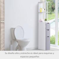 Columna Auxiliar Morno Auxiliar 2 Estantes 2 Cajones y 1 Puerta Antivuelco 15x33x136,5 cm Blanco - details 2