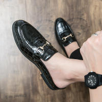 Sandalias con diseño de piedra sintética para hombre, zapatos con hebilla de herradura, tacón versátil, a la moda - details 18