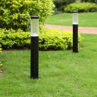 Lámparas de acero inoxidable modernas para césped, luz Led negra para exteriores, resistente al agua, para camino de jardín y paisaje, 45cm, 60cm - details 8