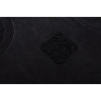 LOEVE-Camiseta de manga corta desgastada con copos de nieve lavados de algodón puro a la moda, camiseta holgada y versátil con Logo bordado para parejas de verano para hombre - details 1
