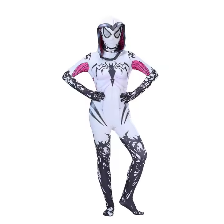 Disfraz de Spider Gwen Stacy Venom para adultos y niños-1 de alta calidad - 1