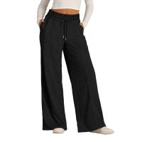 High Waisted Wide Leg Sweatpants Para Mujer Pantalones De Yoga Casuales Jogger De Cintura Baja Estilo Casual Cotton Ankle-Length - details 2