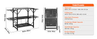 SucceBuy Mesa de cocina para acampar, estación de cocina portátil plegable de una sola pieza con bolsa de transporte, mesa de aluminio - details 1