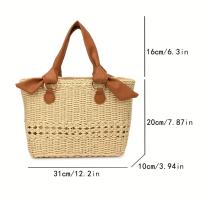 Bolso de Playa de Paja Tejida Ligero y Duradero Gran Capacidad para Vacaciones, Picnics, Uso Diario - details 9