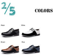 Zapatos de Vestir de Cuero Genuino Oxford para Hombres Negros, Marrones, Tallas Grandes 38-48 - details 1