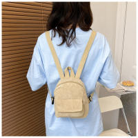 Mochila De terciopelo de pana para mujer, bolso escolar de versión coreana, sencillo, informal, pequeño, 2024 - details 15