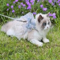 Accesorios para mascotas, arnés para gato de Estilo Princesa, correa transpirable ajustable, correa para el pecho para mascotas, nailon con lazo, chaleco para gato, sesión de fotos - details 8