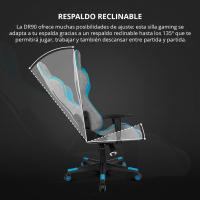 DR90 - Silla Gaming Profesional, Tejido Transpirable, reposabrazos 2D Acolchado, Base Nylon Reforzado, pistón Clase 4, cojín Lumbar y Cervical, Color Gris/Blanco - details 15