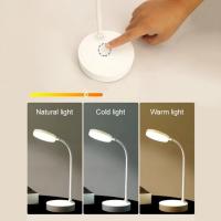 Lámpara LED de mesa recargable por USB, luz ajustable, Flexible, cuello de cisne, protección ocular, lámpara de lectura - details 3