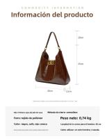 Bolso de cuero de vaca de primera capa, bolso de hombro portátil de gran capacidad - details 6