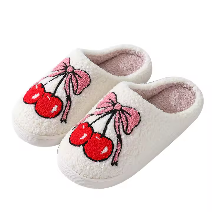 Nuevo Zapatillas de algodón cálidas de cereza grande de la serie Fruta de dibujos animados - 1