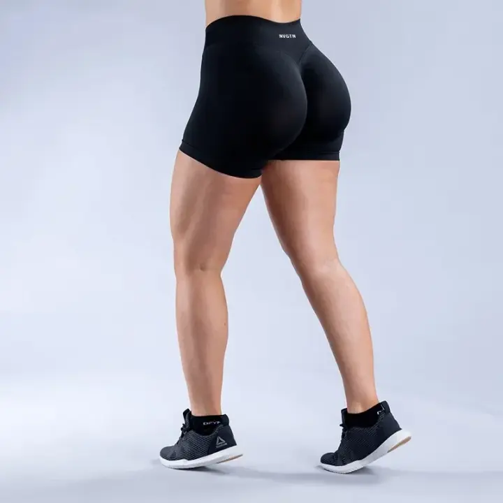 NVGTN pantalones cortos de impacto sin costuras para mujer, ropa de medio pantalón suave para Fitness, Yoga, gimnasio, correr, bicicleta - 1