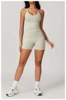 Conjunto de Shorts de Yoga de Cintura Alta Secado Rápido, Cómodo, Plegable, Belleza - details 11