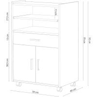 Mueble Auxiliar de Cocina con Ruedas Microondas Armario con 1 Cajón y 2 Puertas - details 2