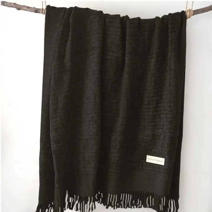 Manta Tylou Naf Naf algodón+poliéster negro 170x130 cm - 1