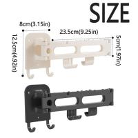 Gancho deslizante para cocina sin perforaciones, estante para colgar en la pared, ganchos deslizantes plegables que ahorran espacio con 14 ganchos, estante de riel de cocina extensible - details 0