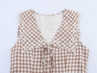 Vestido Corto a Cuadros Pequeños Elegante y a la Moda para Mujer con Cuello Plano Nuevo Estilo 0881/362 - details 2