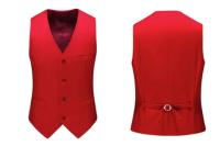 Chaleco de traje Formal de un solo pecho para hombre, talla grande 6XL, Color negro, verde, Color puro, baile de boda, vestido de fiesta Social de negocios - details 5