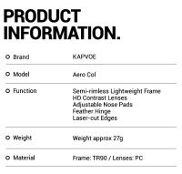 Gafas de Sol KAPVOE UV400 Lente Ultra Clara Padilla Ajustable Ligera Para Ciclistas y Corredores - details 17