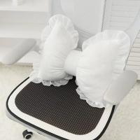 Almohada de soporte para sofá con forma de lazo de regalo, borde de encaje, cojín trasero INS, volantes, almohada transpirable para decoración de habitación para sala de estar - details 8