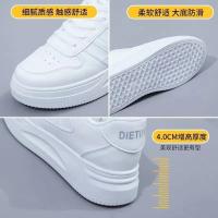 Zapatos informales para caminar para mujer, zapatillas planas de cuero con cordones, de fondo plano, de verano - details 6