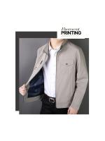 Chaqueta Ligera de Primavera para Hombres Ajuste Delgado, Corte Casual, Material de Poliéster, Cierre de Cremallera, Ideal para Trabajo y Uso al Aire Libre - details 3