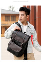 Mochila de cuero impermeable de gran capacidad para computadora de negocios para hombres - details 12